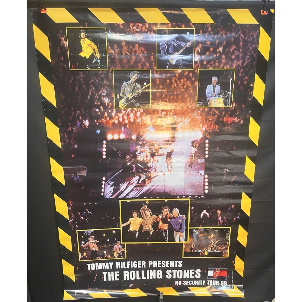 Original 1999 Rolling Stones No Security Tour Tommy‎ Hilfiger Promo Poster 52x36